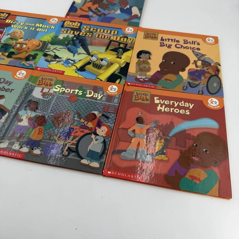 Vintage Little Bill And Bob The Builder Books Lot Of 7 Scholastic Nick Jr. Kids